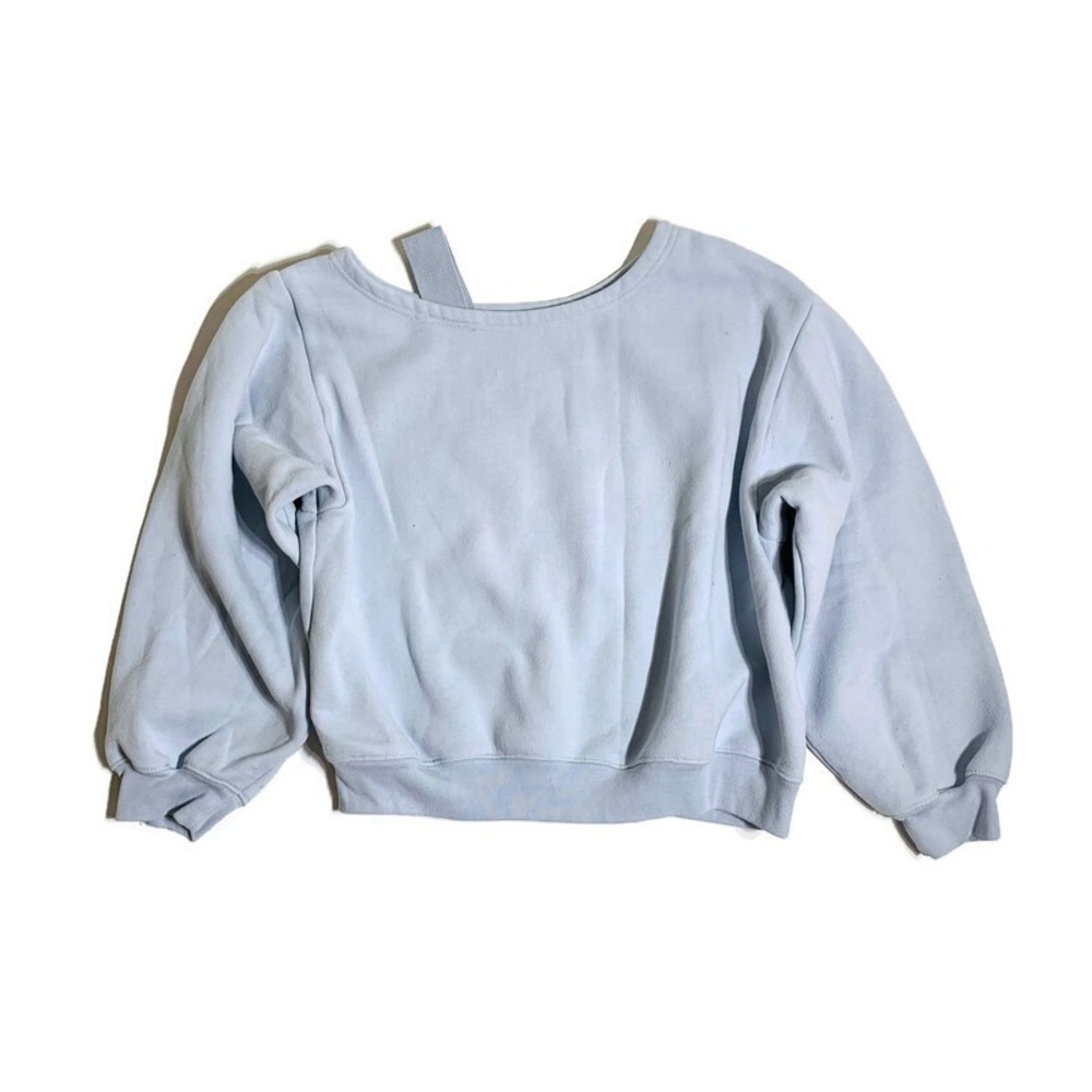 OAK + FORT Light Blue Cropped Sweatshirt
